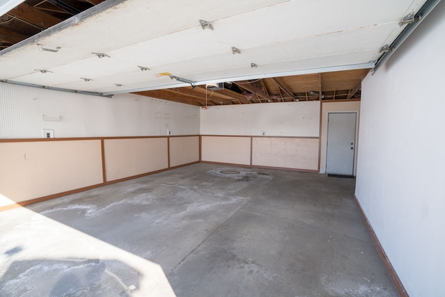 garage with baseboards