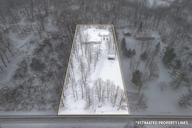 view of snowy aerial view