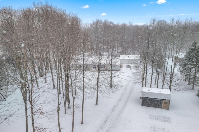 view of snowy aerial view