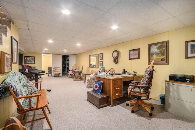 view of carpeted office