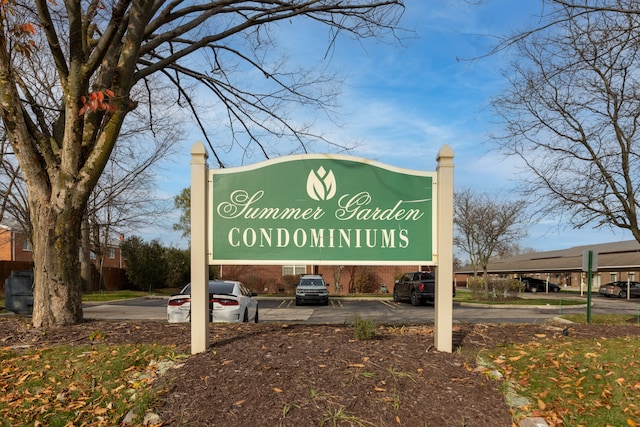 view of community sign