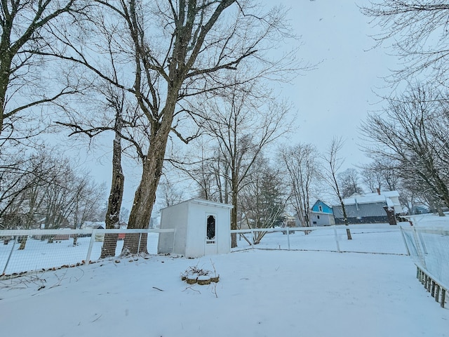 view of snowy yard