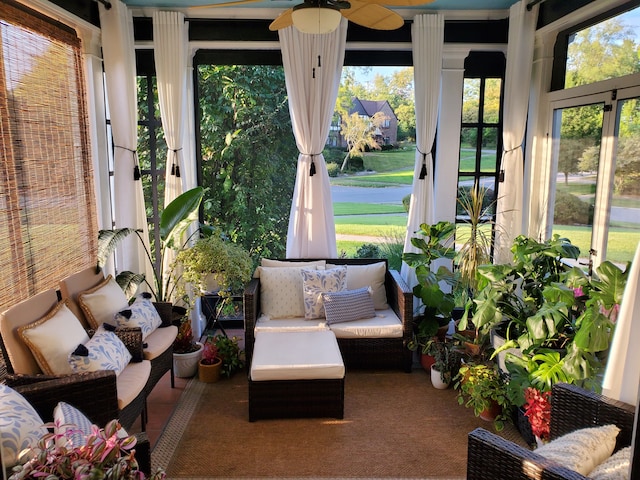 view of sunroom