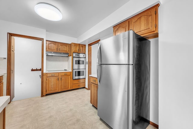 kitchen with appliances with stainless steel finishes