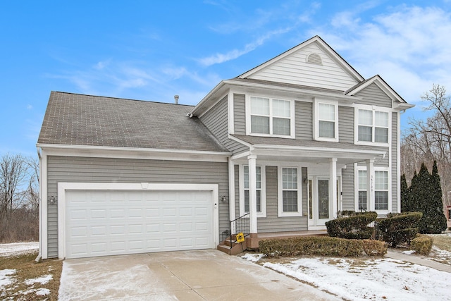 view of property with a garage