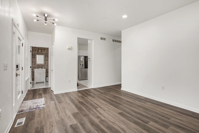 interior space featuring dark wood-type flooring