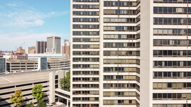 view of building exterior featuring a city view