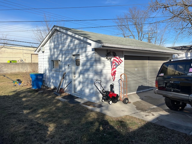 view of home's exterior with a garage