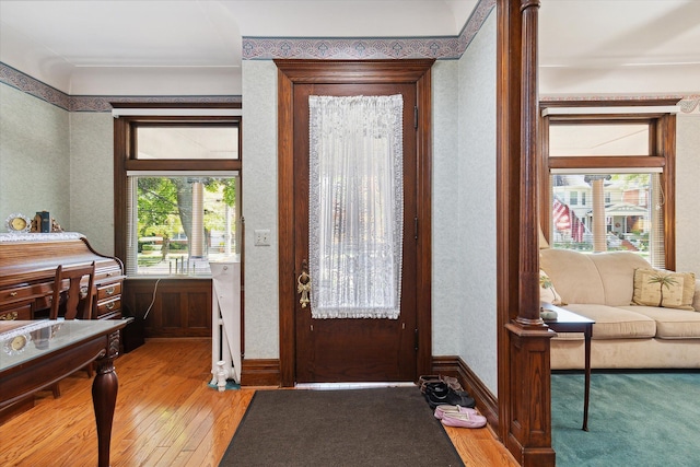 entryway featuring light hardwood / wood-style floors