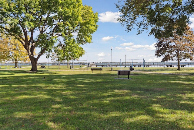 view of community featuring a yard