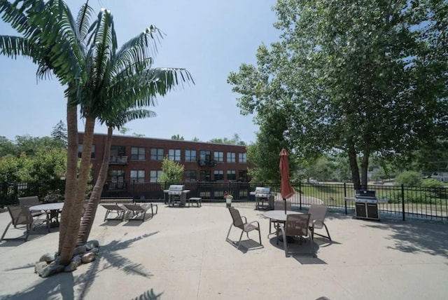 view of patio / terrace with a grill