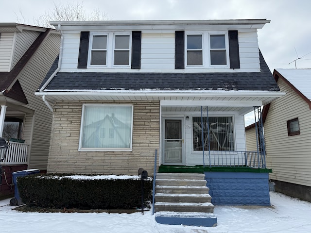 view of front of home with covered porch