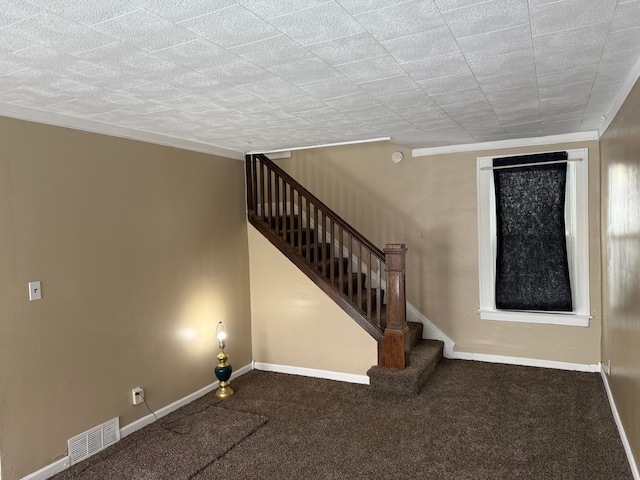 stairs featuring carpet