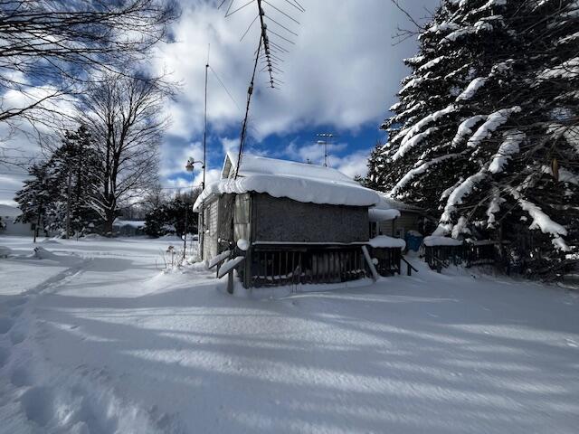 view of snow covered exterior