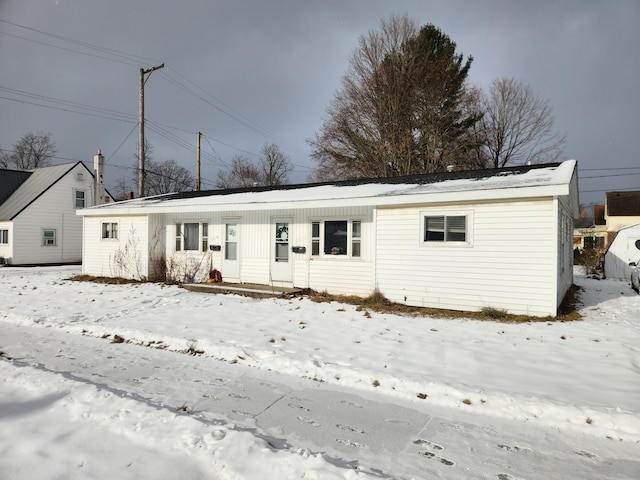 view of single story home