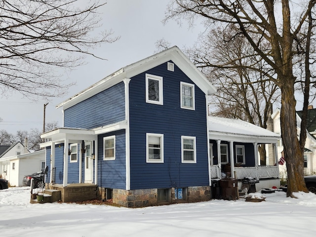 view of front of property with covered porch