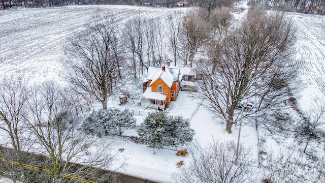 view of snowy aerial view