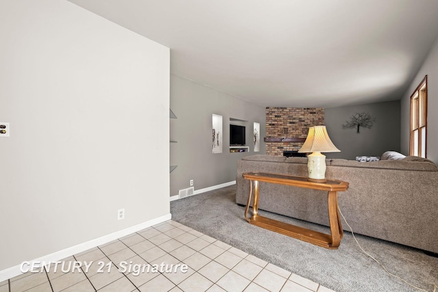 view of tiled living room