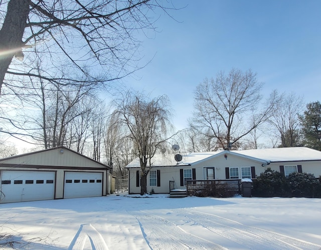 ranch-style house featuring a garage