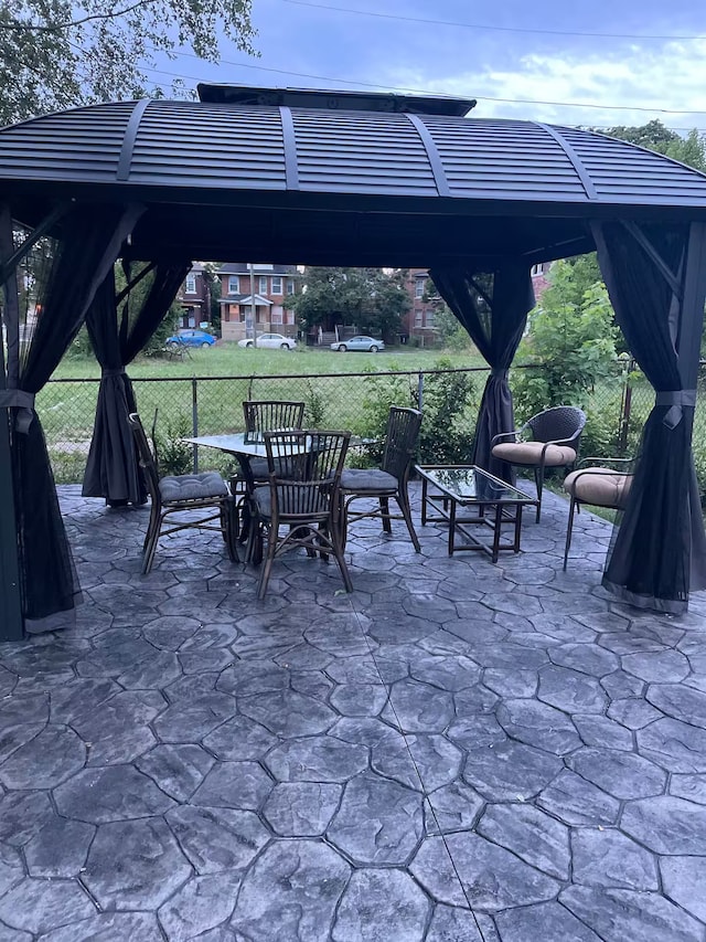 view of patio / terrace with a gazebo