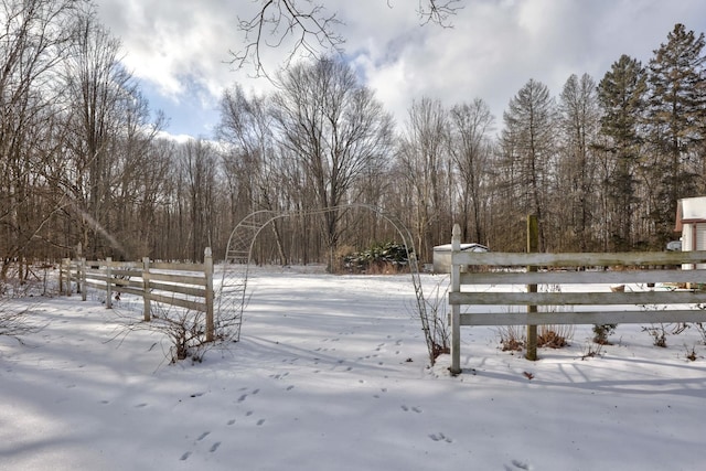 view of snowy yard