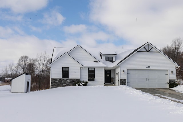 view of front of home with a garage