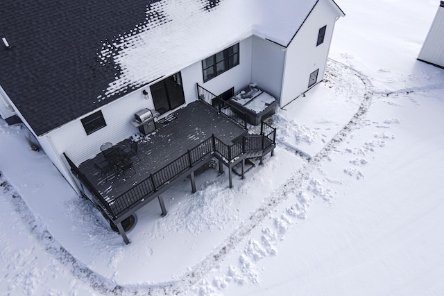 view of snowy aerial view