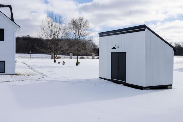 view of snow covered structure