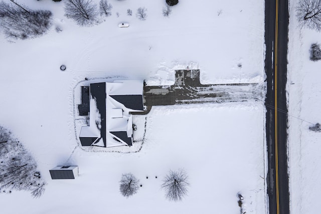 view of snowy aerial view