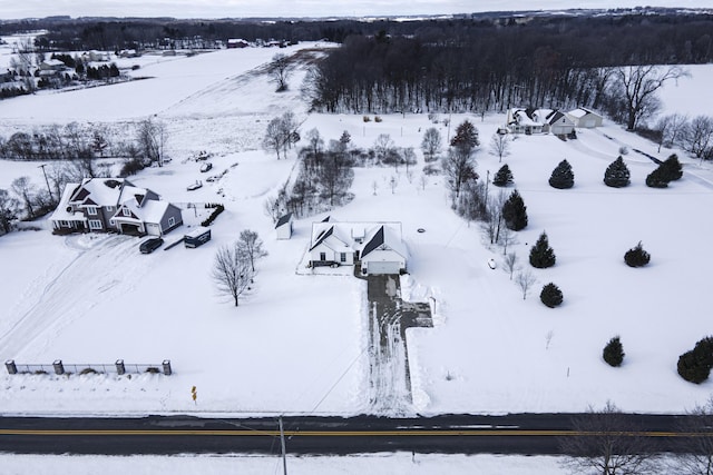 view of snowy aerial view