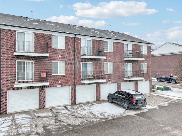 view of building exterior featuring a garage