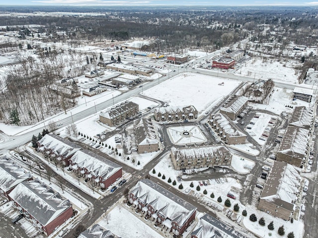 view of snowy aerial view