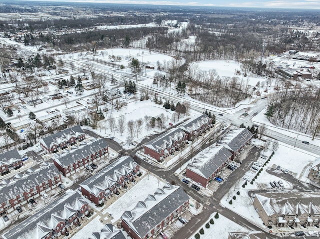 view of snowy aerial view