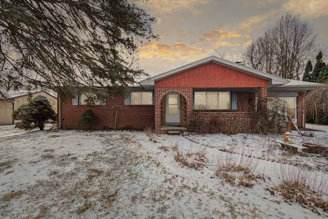 view of single story home