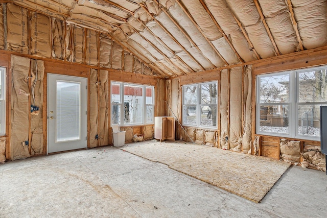 misc room with vaulted ceiling