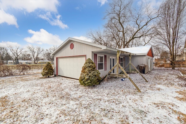 single story home with a garage