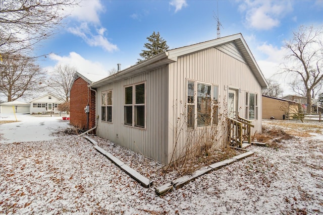 view of snowy exterior