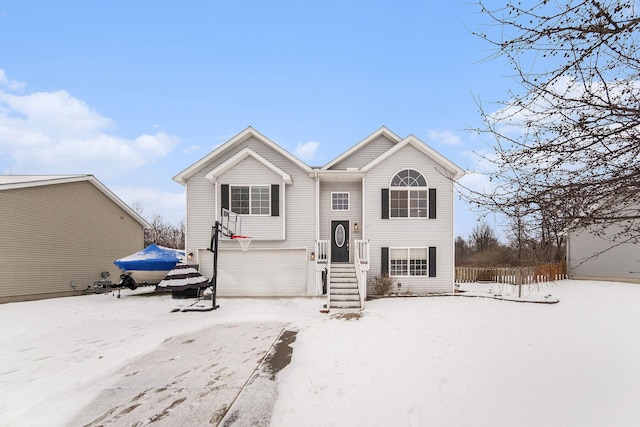 split foyer home with a garage