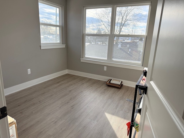 empty room featuring light hardwood / wood-style floors