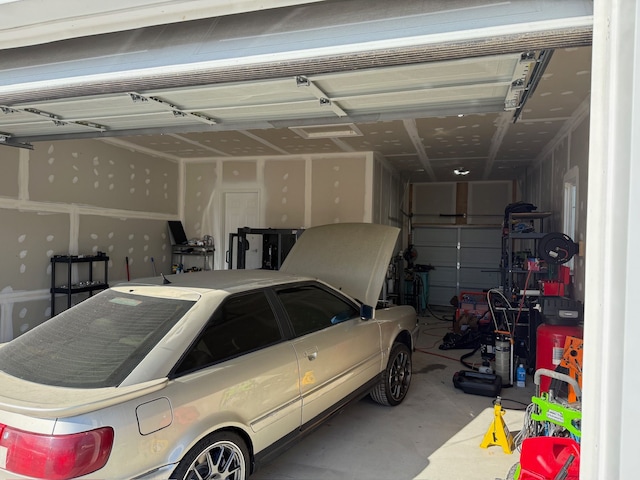 view of garage