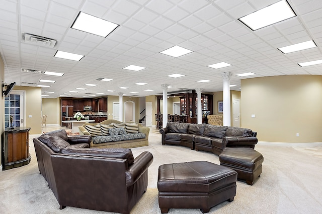 common area with stairs and visible vents