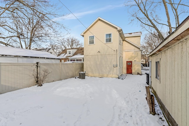 view of snow covered house