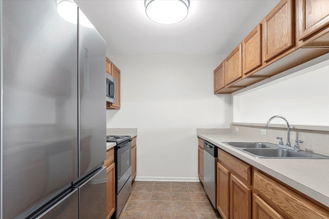 kitchen with stainless steel appliances and sink