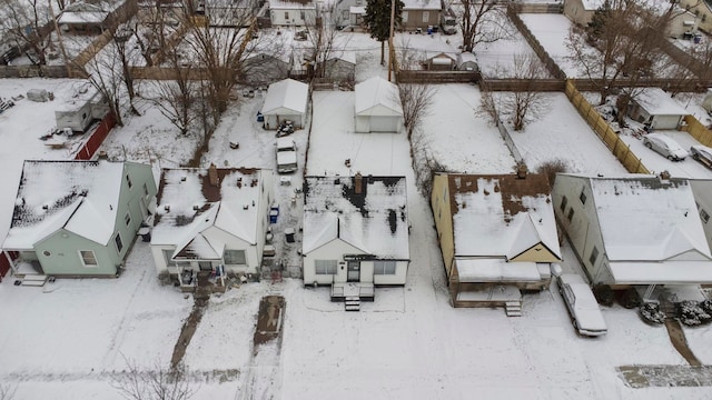 view of snowy aerial view