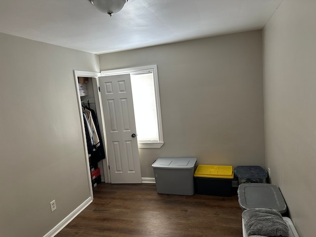 misc room featuring dark wood-type flooring