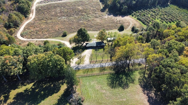 bird's eye view with a rural view