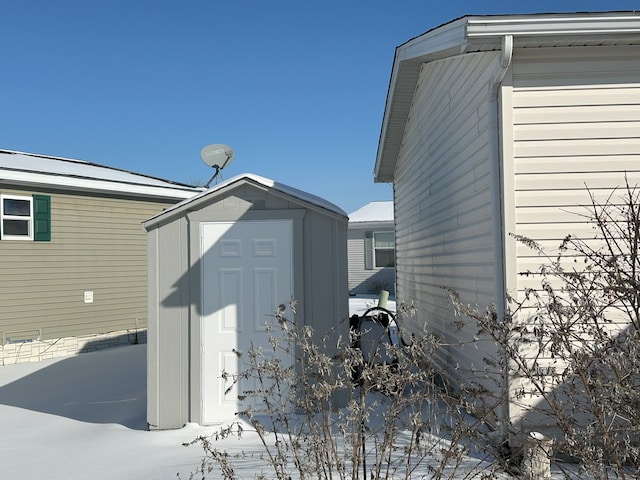 view of snow covered structure