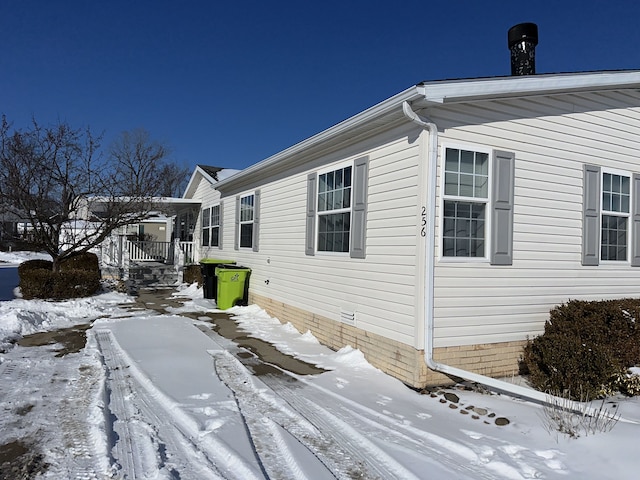 view of snowy exterior