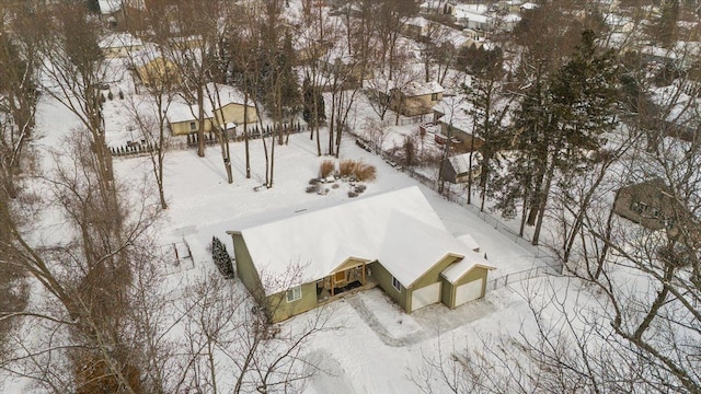 view of snowy aerial view