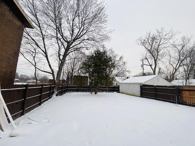 view of snowy yard